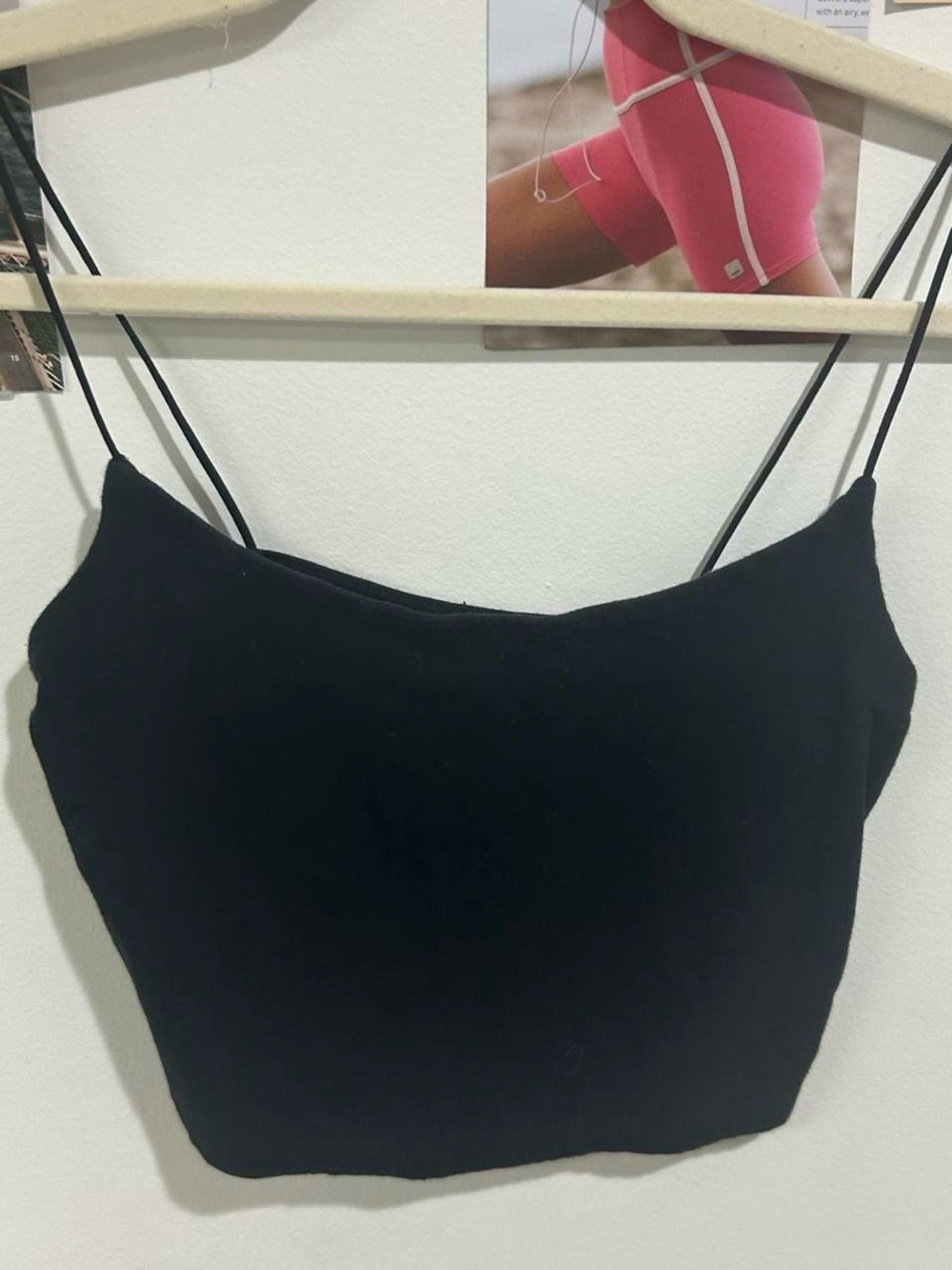 Black Spaghetti Strap Women's Crop Top